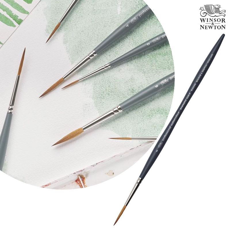 Winsor&Newton �����ش�ư ��ä�� ������ų� �ż�ƽ ���̺� ���� �귯�� Size4
