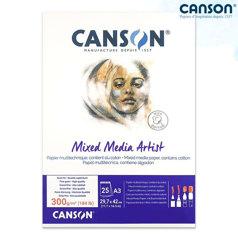 Canson ĵ�� �ͽ��̵�� ��Ƽ��Ʈ 300g 29.7x42cm 25�� 1������_�ٸ��� �ͽ��̵�����/A3����ġ��/��ä����,��Ʈ������/��������